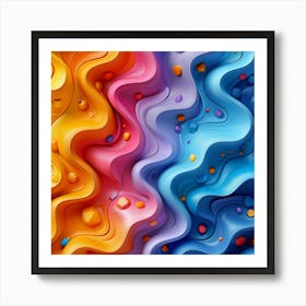 Abstract Colorful 3d Background Art Print