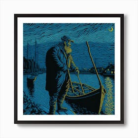 Man In A Boat 1 Art Print