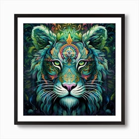 Psychedelic Tiger 1 Art Print