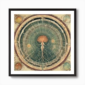 Astrological Nouveau Chart Series - 7 Art Print