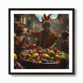 Man With A Bowl Of Fruit Art Print