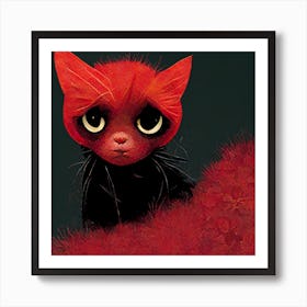 Red Cat Art Print