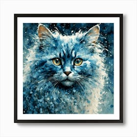 Blue Cat Art Print