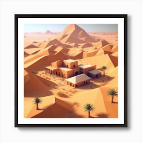 3d Desert Scene Art Print