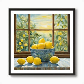 Lemons By The Window 2 Art Print