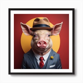 Pig In A Suit 2 Art Print