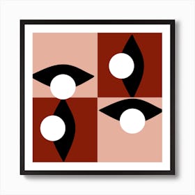 Brown Checkered Eye Art Print