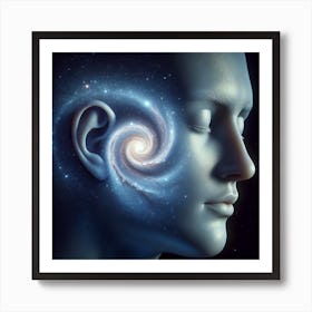 Spiral Galaxy In The Head Art Print