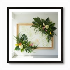 Framed Tropical Flowers Art Print