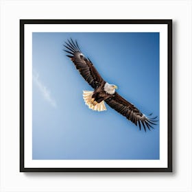 A Stunning Shot Of A Majestic Eagle Soaring Through The Sky With Its Wings Fully Spread And Sharp Ey 4162562470 Art Print