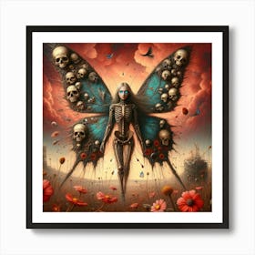 Skeleton Butterfly Art Print