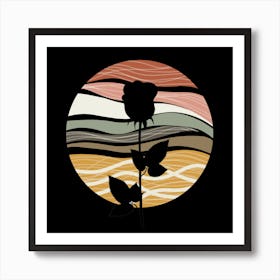 Rose On A Black Background Art Print