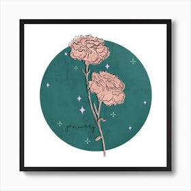 January Birth Flower Square Art Print