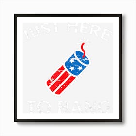 Limited Edition Funny Fourth Of July 4th Of July Just Here To Art Print