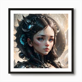 Cyborg Girl Art Print