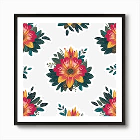 Floral Stickers Poster