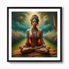 Meditating Woman 11 Art Print