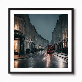 London Street At Night Art Print