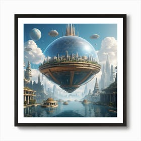 Futuristic City 1 Art Print