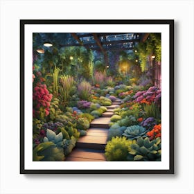 Garden At Night art print 3 Art Print