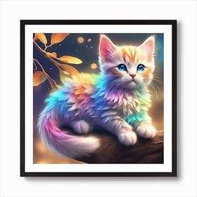 Rainbow Kitten Art Print