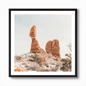 Winter Desert Rocks Art Print