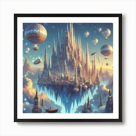 Fantasy City In The Sky Art Print
