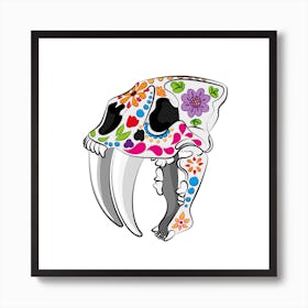 Dia de Los Muertos Sabretooth Art Print