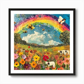 Kitsch Bee Collage 3 Art Print