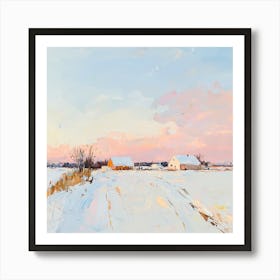 Farm In The Snow 2 Art Print