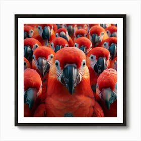 Red Parrots Art Print