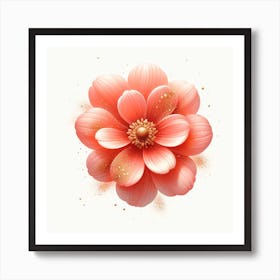 Pink Dahlia Flower Art Print