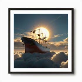 Ship In The Clouds Art Print