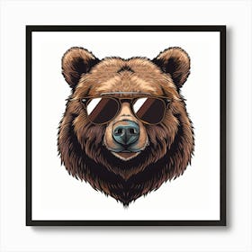 Bear In Sunglasses 9 Art Print