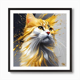 Golden Cat 9 Art Print