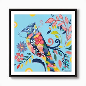 Boho Birdie Square Art Print