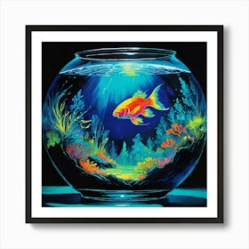 Goldfish In A Bowl 1 Art Print