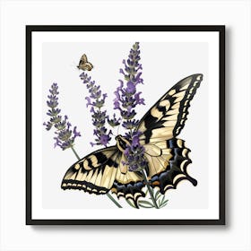 Butterfly On Lavender Art Print