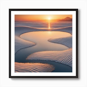 White Sands At Sunset Art Print