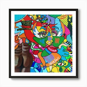 Abstract Figurative / Zodiac Sign Taurus / 40x40cm Art Print