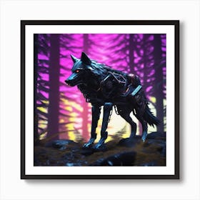 Wolf In The Woods 46 Art Print