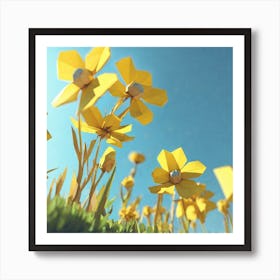 Origami Flowers 1 Art Print