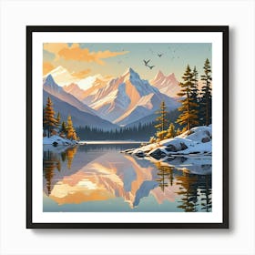 Landscape Of Mountain Art Print (4) Art Print