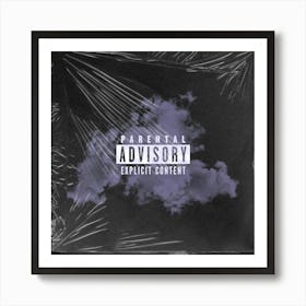 Parental Advisory - Explicit Content (purple) Art Print