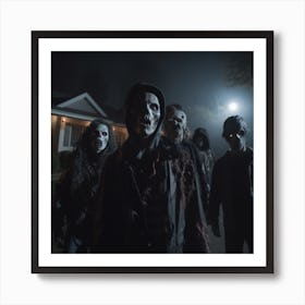 Zombies At Night Art Print
