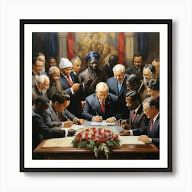 Trump Signing Art Print