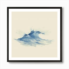 Crashing Blue Wave Art Print