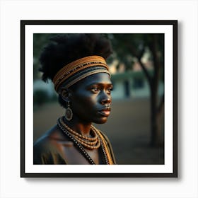 African Woman With Afro Art Print