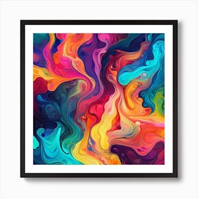 Abstract Colorful Swirls Background Art Print