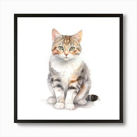 American Wirehair Shorthair Cat Portrait 1 Art Print